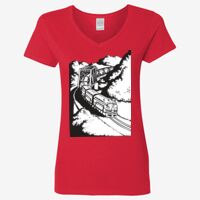 Ladies' Heavy Cotton™ V-Neck T-Shirt Thumbnail